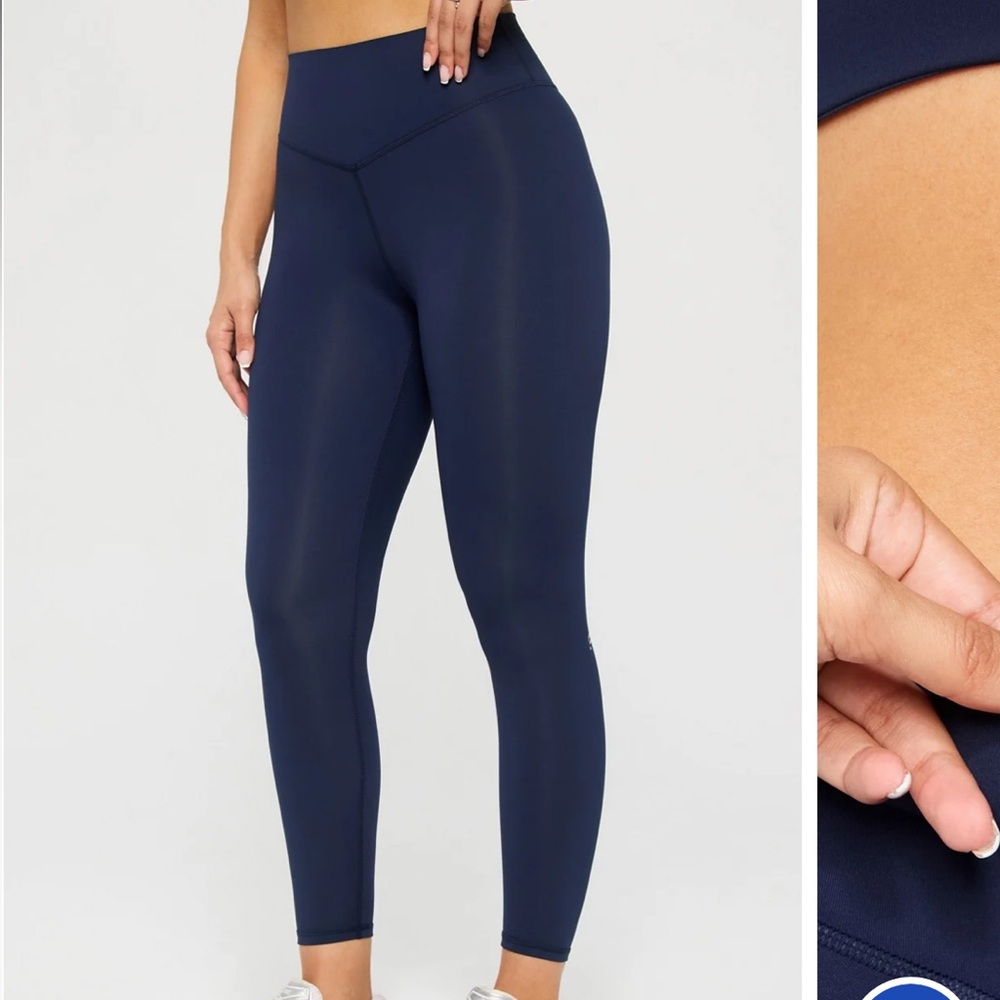 Fabletics PureLuxe High Waisted TLC Legging, Yoga Pants in Deep Navy Sz Med